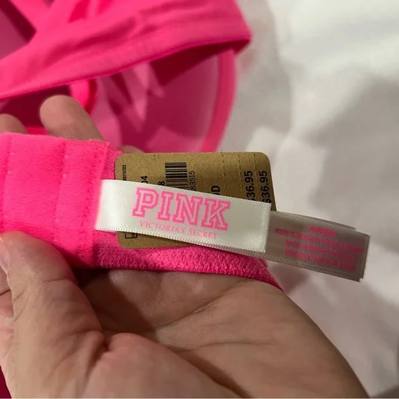 PINK VS Victoria Secret bra pink t-shirt wear everywhere lightly lined 40D - Picture 4 of 6